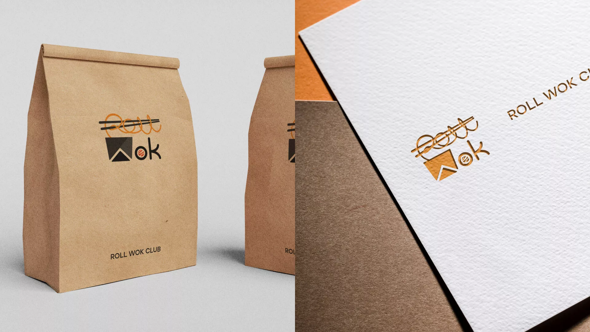 Разработка логотипа суши-бара «Roll Wok Club» в Хасавюрте