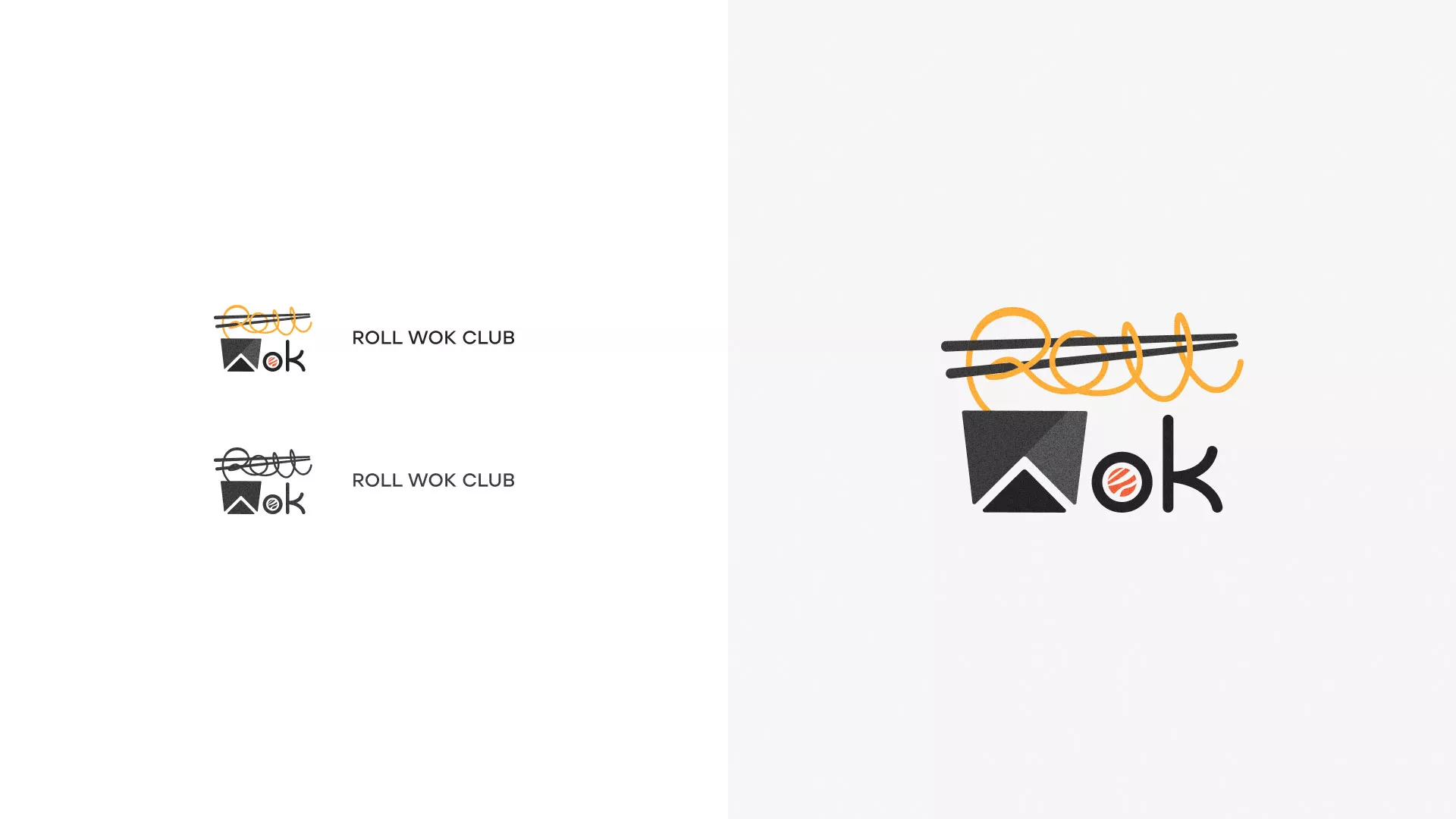 Разработка логотипа суши-бара «Roll Wok Club» в Хасавюрте